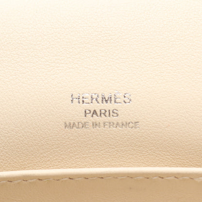 ゲタ ナタ ショルダーバッグ シェーブル アイボリー シルバー金具 W刻印 エルメス バッグ HERMES