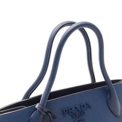 SAFFIANO CUIR C モノクローム 2WAY ハンドバッグ サフィアーノレザー ダークブルー プラダ