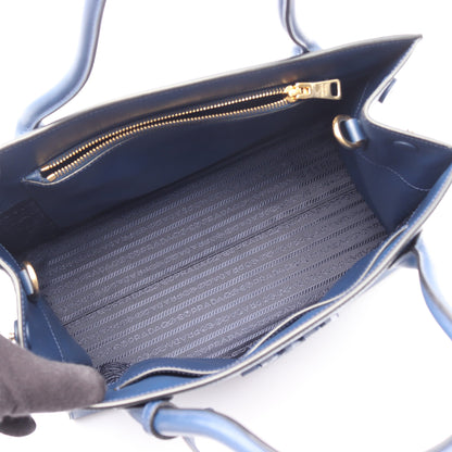 SAFFIANO CUIR C モノクローム 2WAY ハンドバッグ サフィアーノレザー ダークブルー プラダ