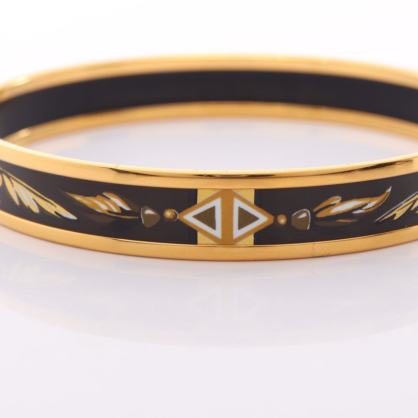 エマイユPM バングル GP 七宝 ゴールド ブラック エルメス アクセサリー HERMES