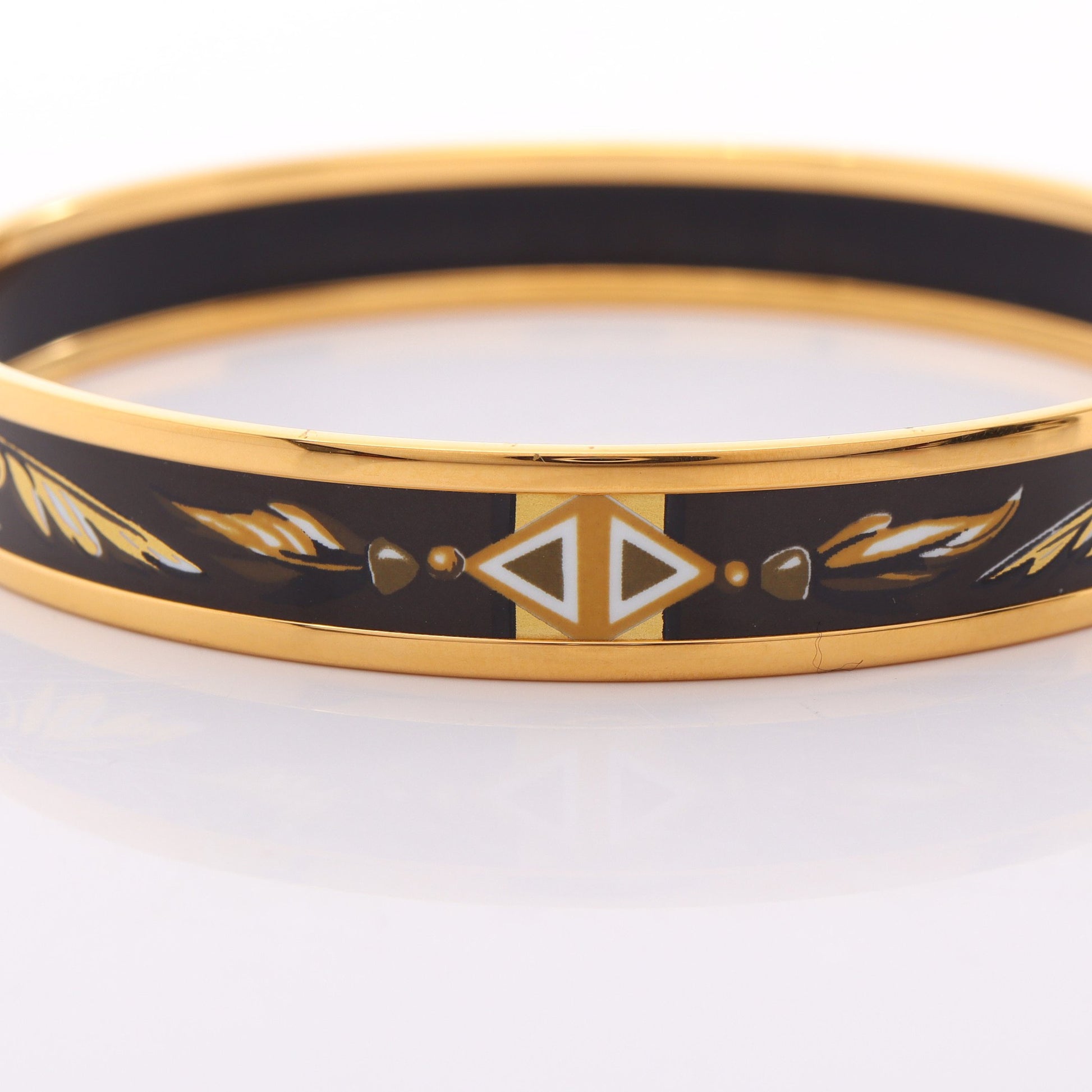 エマイユPM バングル GP 七宝 ゴールド ブラック エルメス アクセサリー HERMES