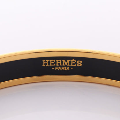 エマイユPM バングル GP 七宝 ゴールド ブラック エルメス アクセサリー HERMES