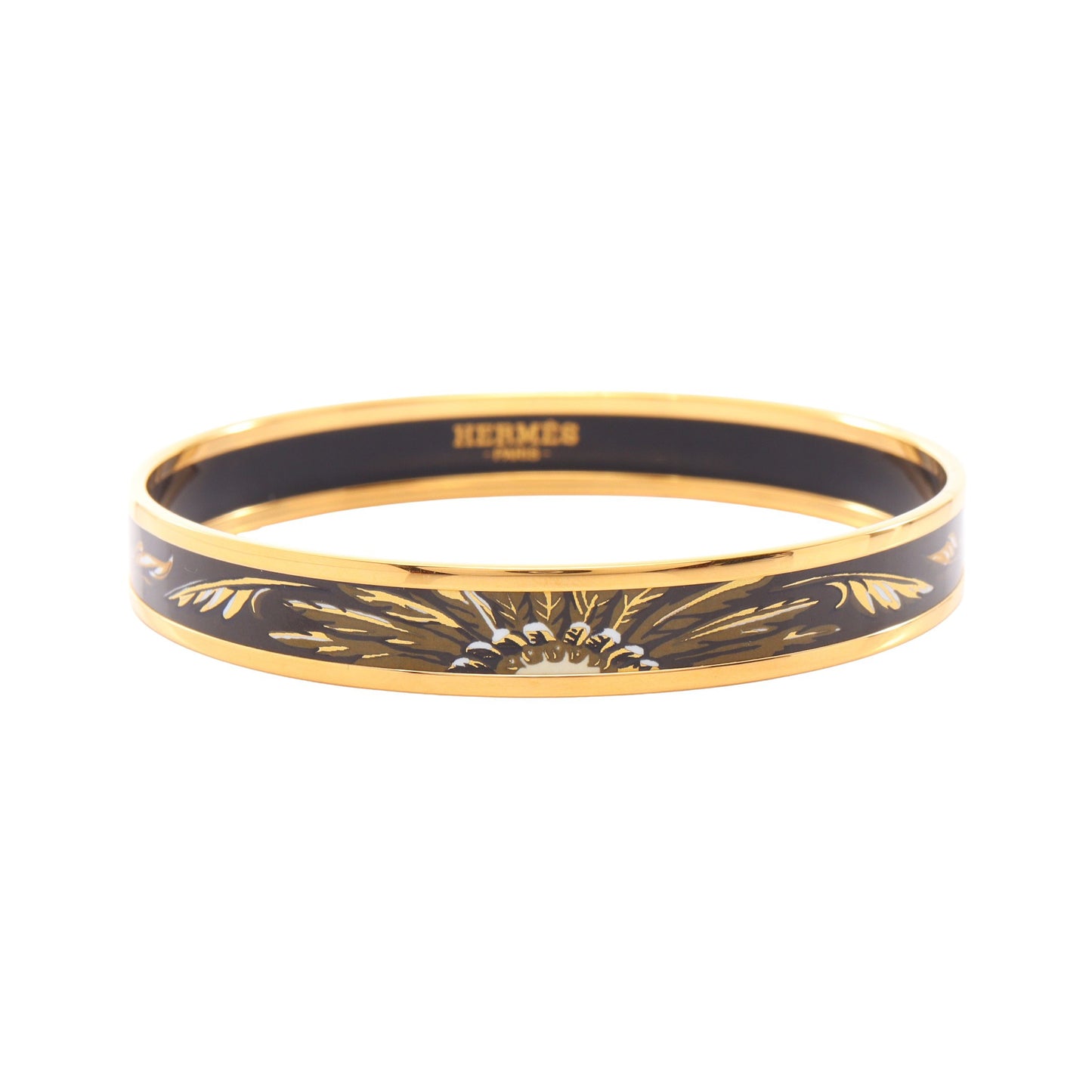 エマイユPM バングル GP 七宝 ゴールド ブラック エルメス アクセサリー HERMES