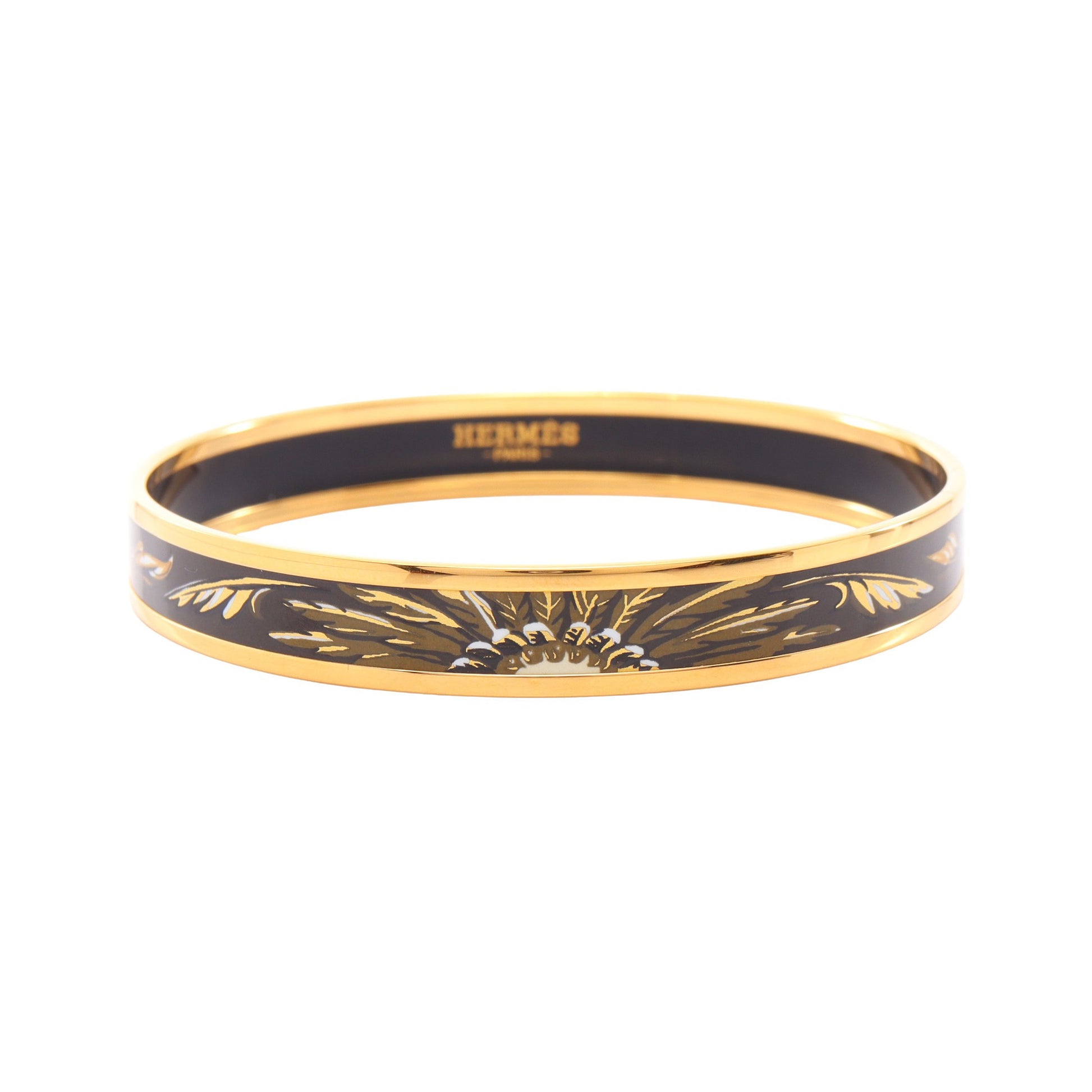 エマイユPM バングル GP 七宝 ゴールド ブラック エルメス アクセサリー HERMES