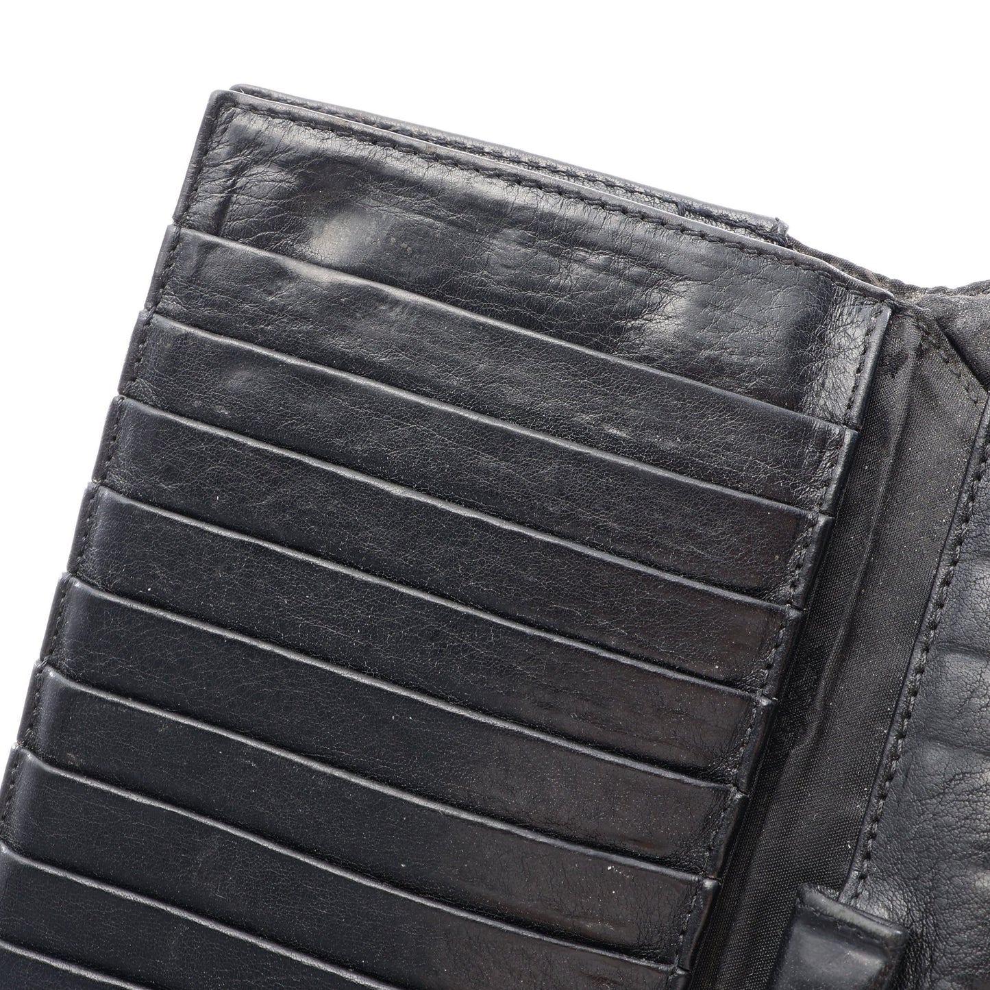 ウェーブウォレット クロスボタン 三つ折り長財布 レザー ブラック クロムハーツ 財布・小物 Chrome Hearts