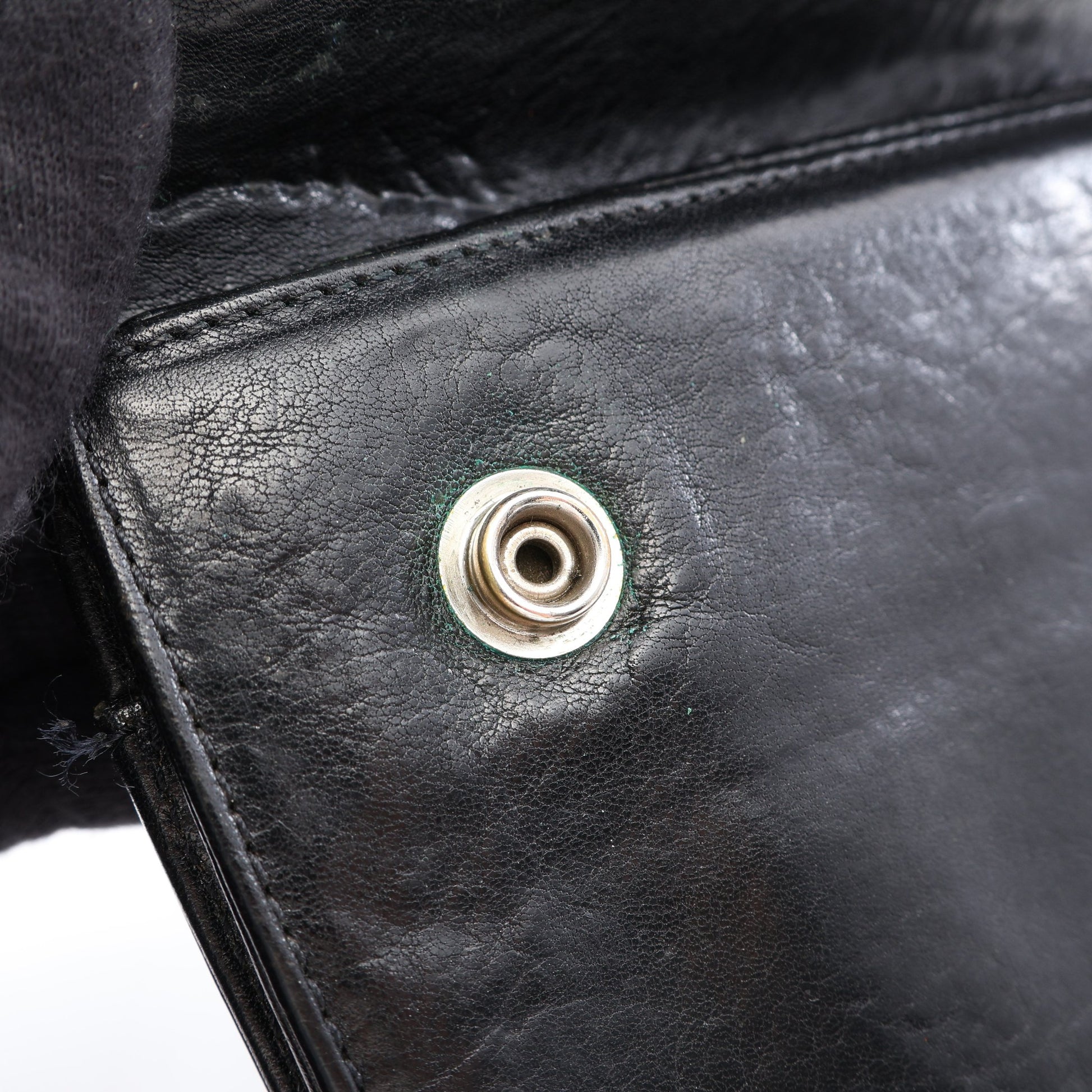 ウェーブウォレット クロスボタン 三つ折り長財布 レザー ブラック クロムハーツ 財布・小物 Chrome Hearts