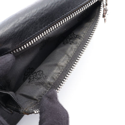ウェーブウォレット クロスボタン 三つ折り長財布 レザー ブラック クロムハーツ 財布・小物 Chrome Hearts