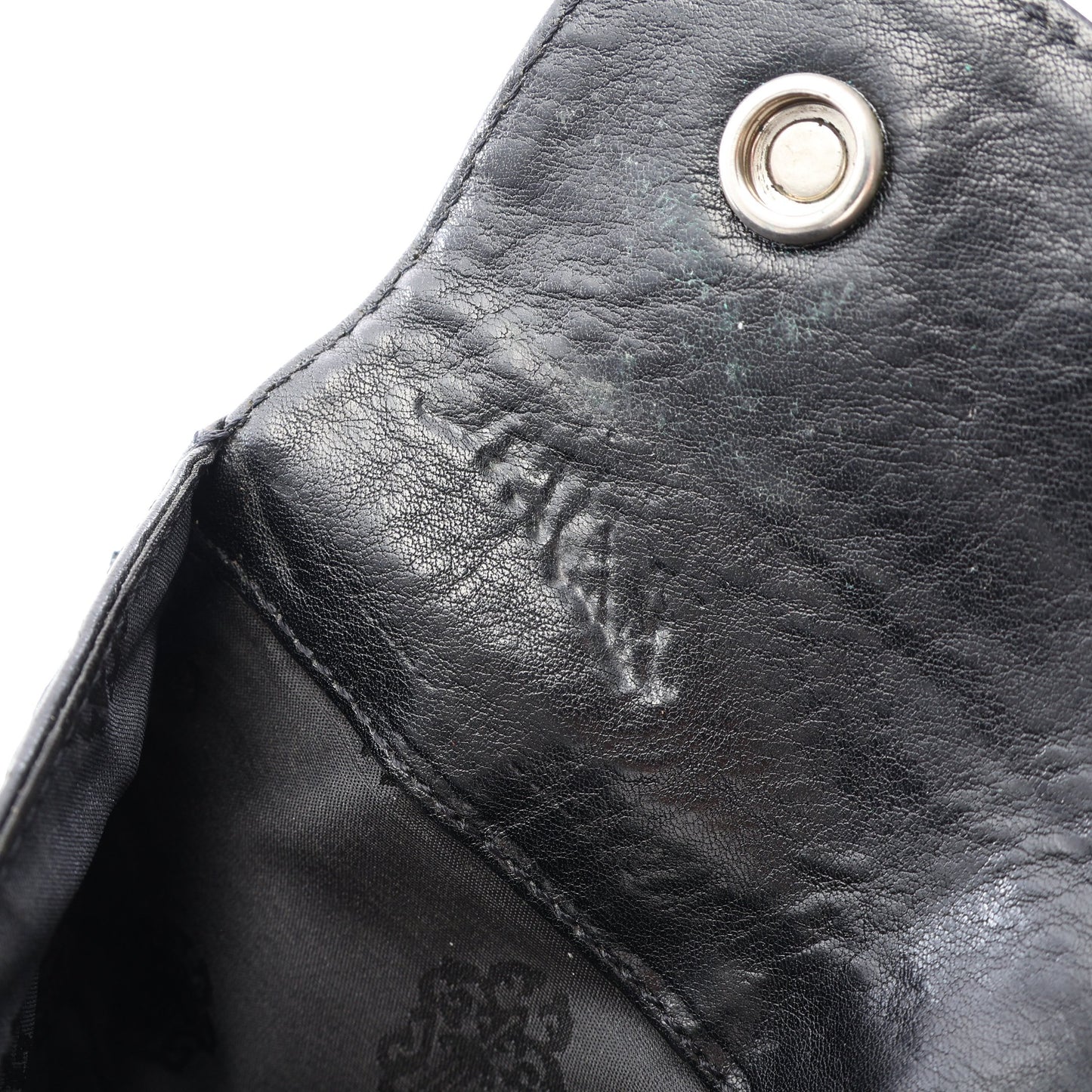 ウェーブウォレット クロスボタン 三つ折り長財布 レザー ブラック クロムハーツ 財布・小物 Chrome Hearts