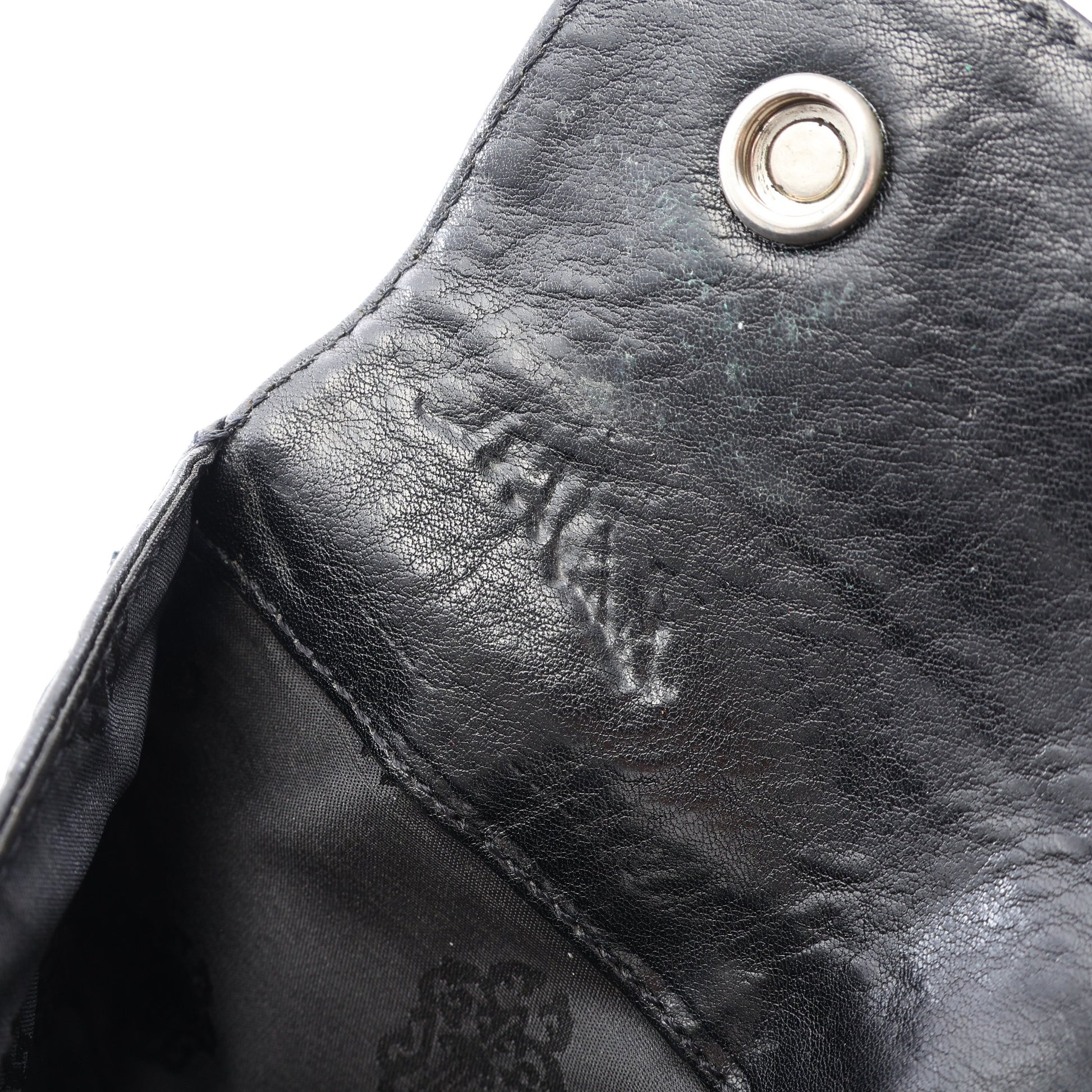 ウェーブウォレット クロスボタン 三つ折り長財布 レザー ブラック クロムハーツ 財布・小物 Chrome Hearts