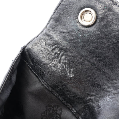 ウェーブウォレット クロスボタン 三つ折り長財布 レザー ブラック クロムハーツ 財布・小物 Chrome Hearts