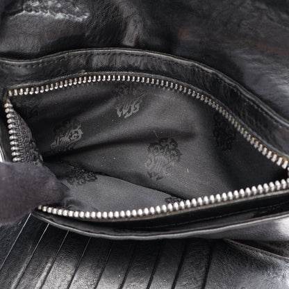 ウェーブウォレット クロスボタン 三つ折り長財布 レザー ブラック クロムハーツ 財布・小物 Chrome Hearts
