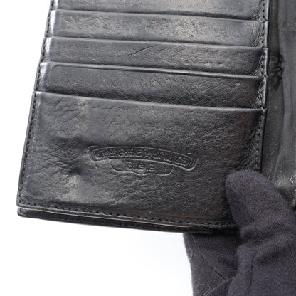 ウェーブウォレット クロスボタン 三つ折り長財布 レザー ブラック クロムハーツ 財布・小物 Chrome Hearts