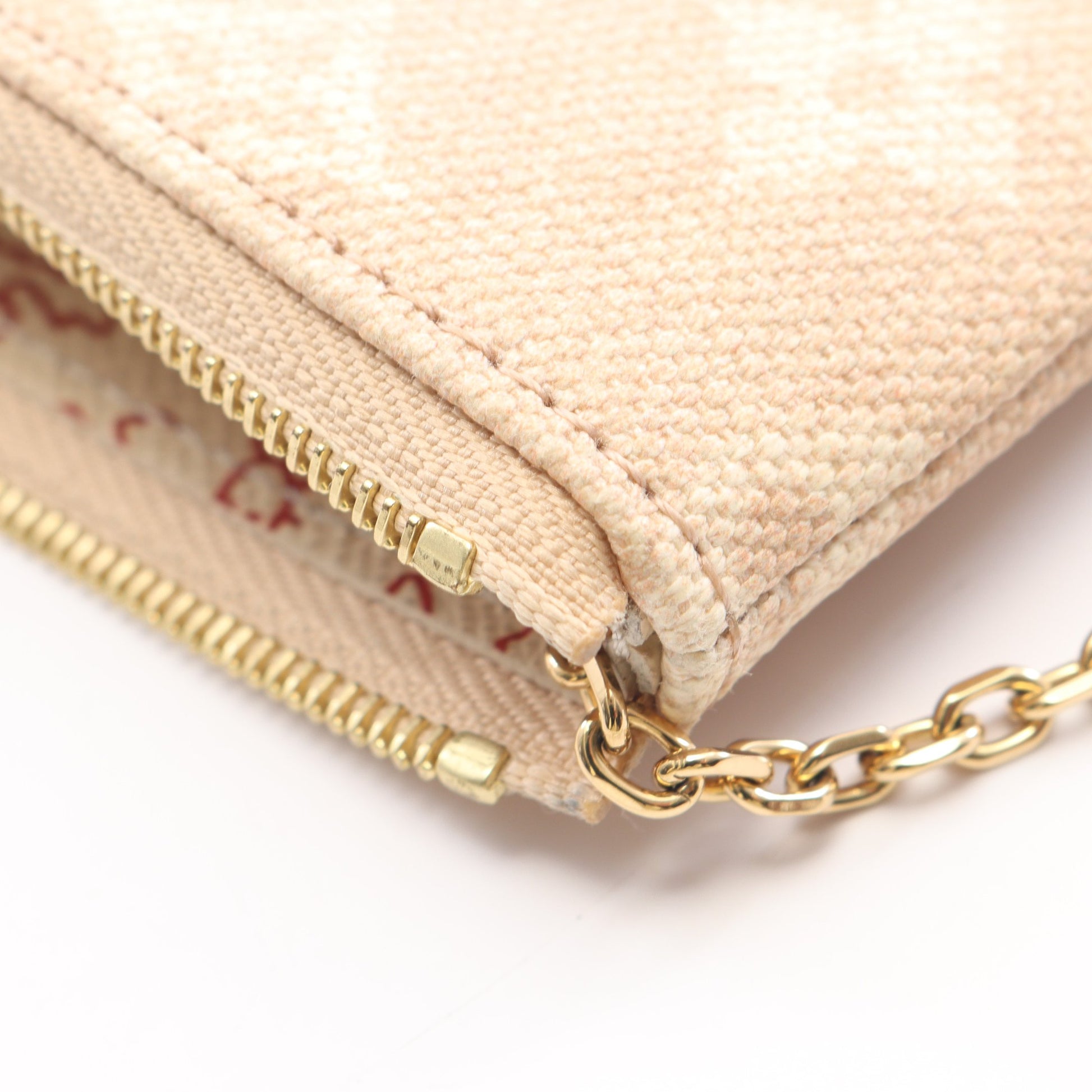 ポシェット クレS ミャオグラム キーリング付き ポーチ キャンバス ベージュ ルイヴィトン 財布・小物 LOUIS VUITTON