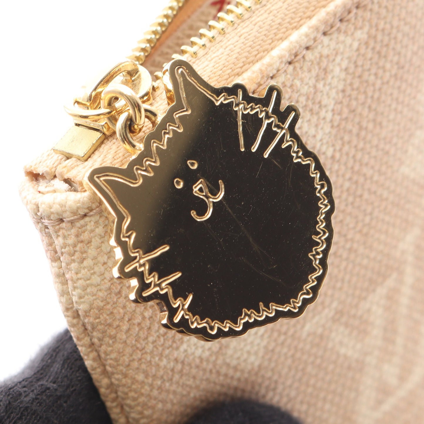 ポシェット クレS ミャオグラム キーリング付き ポーチ キャンバス ベージュ ルイヴィトン 財布・小物 LOUIS VUITTON
