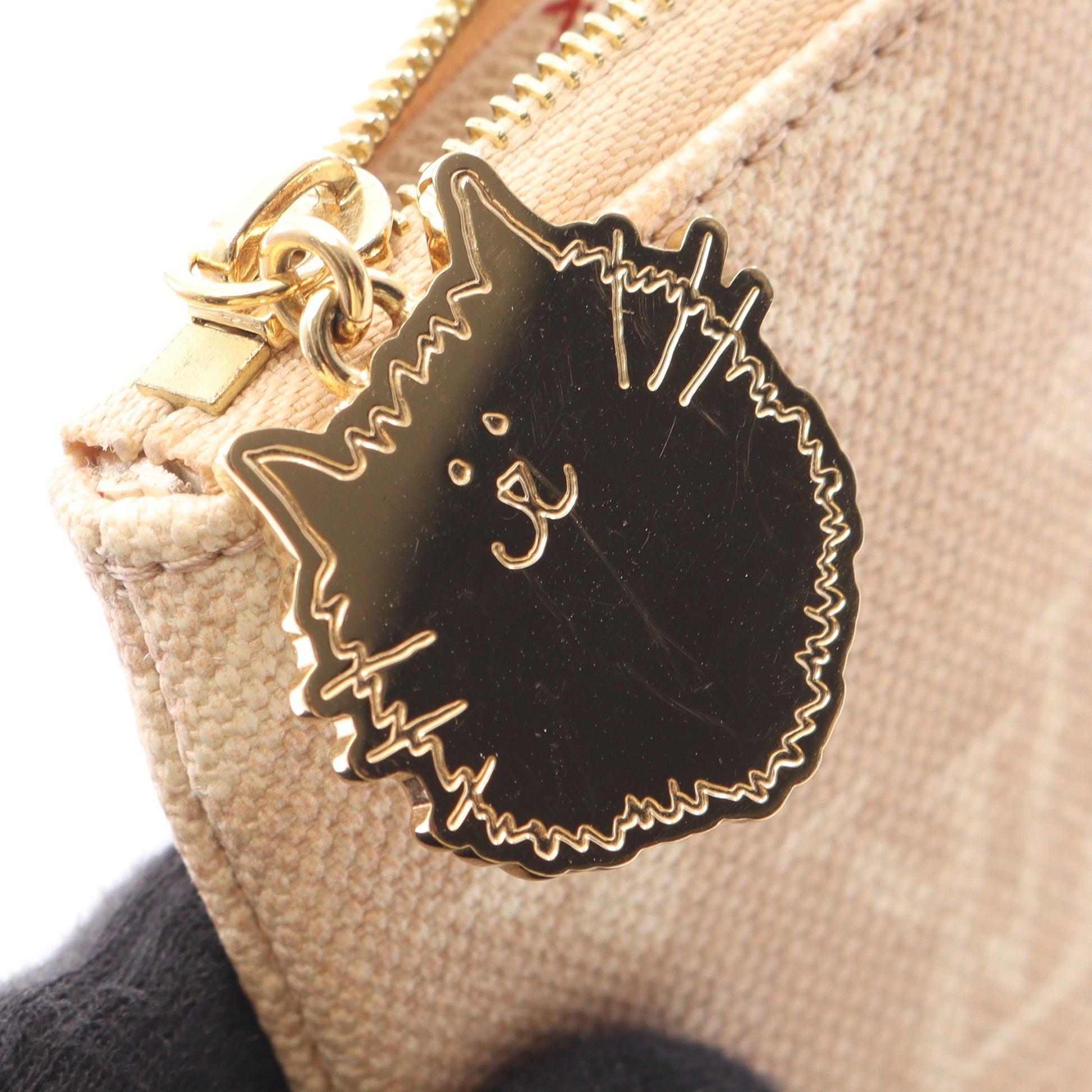 ポシェット クレS ミャオグラム キーリング付き ポーチ キャンバス ベージュ ルイヴィトン 財布・小物 LOUIS VUITTON