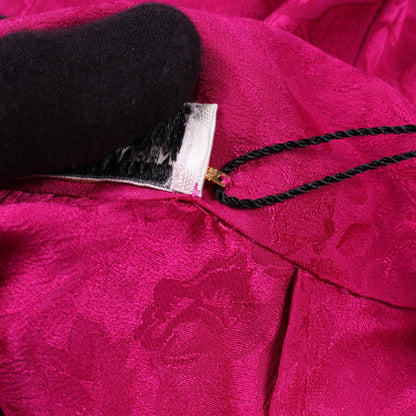 ハイネック 花柄 ブラウス シルク ピンクパープル サンローランパリ トップス SAINT LAURENT PARIS