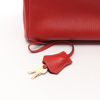 バーキン30 ルージュヴィフ ハンドバッグ アルデンヌ レッド ゴールド金具 □E刻印 エルメス