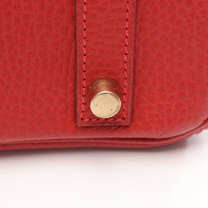 バーキン30 ルージュヴィフ ハンドバッグ アルデンヌ レッド ゴールド金具 □E刻印 エルメス