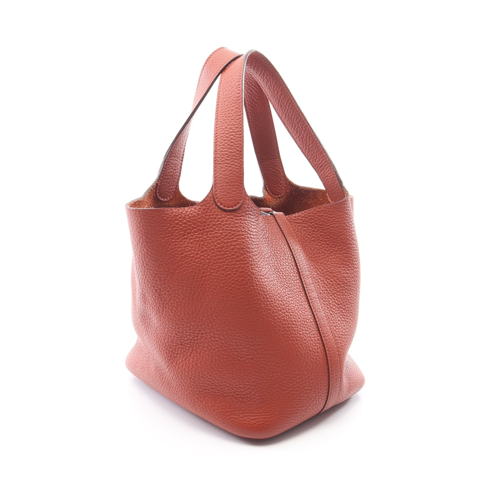 ピコタンロックPM ブリック ハンドバッグ トリヨンクレマンス ブラウン シルバー金具 □R刻印 エルメス バッグ HERMES