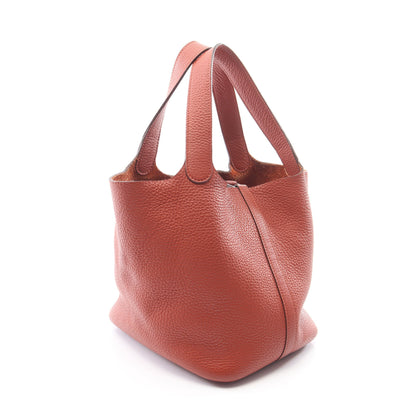 ピコタンロックPM ブリック ハンドバッグ トリヨンクレマンス ブラウン シルバー金具 □R刻印 エルメス バッグ HERMES