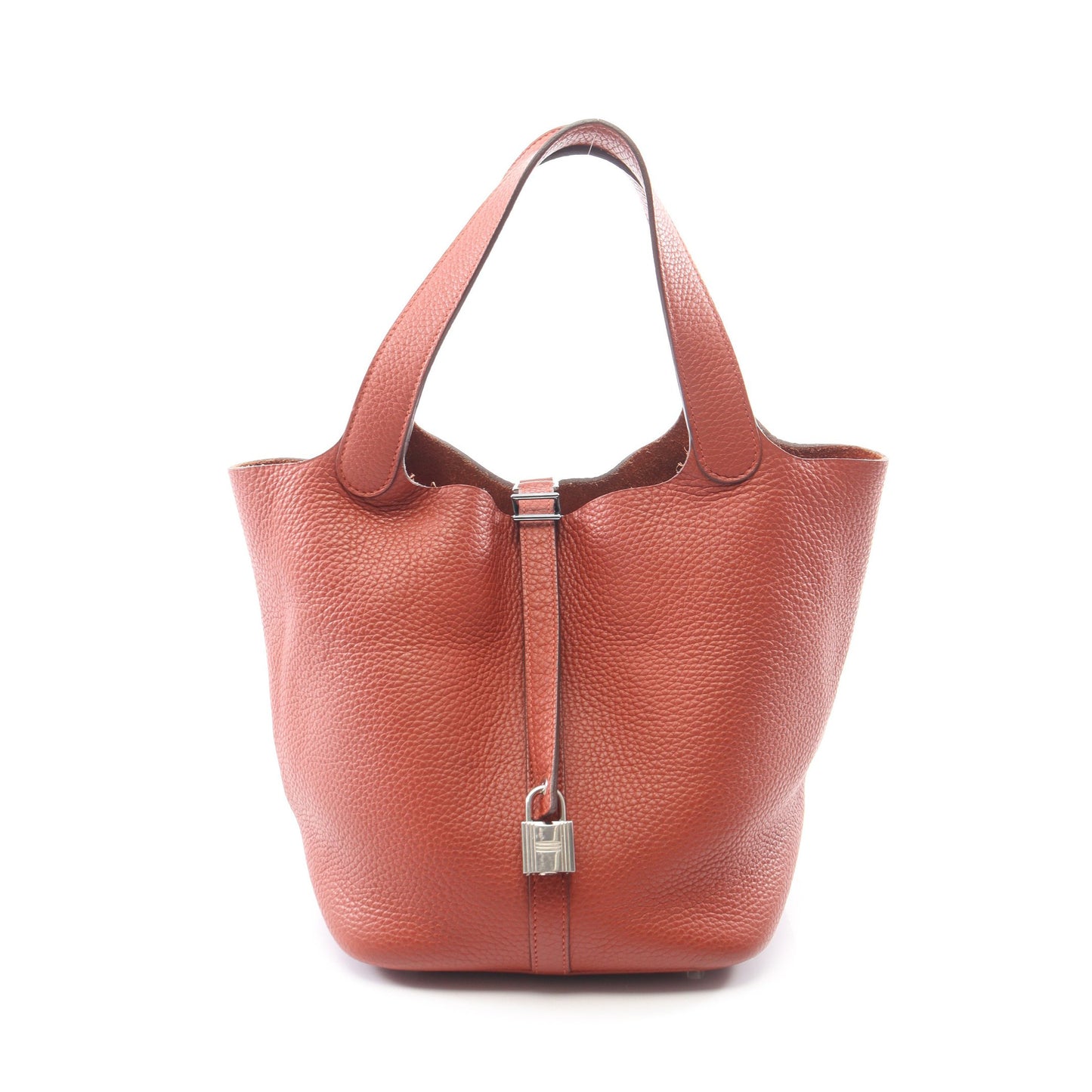 ピコタンロックPM ブリック ハンドバッグ トリヨンクレマンス ブラウン シルバー金具 □R刻印 エルメス バッグ HERMES