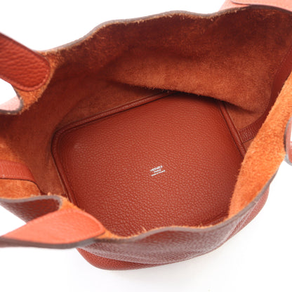 ピコタンロックPM ブリック ハンドバッグ トリヨンクレマンス ブラウン シルバー金具 □R刻印 エルメス バッグ HERMES