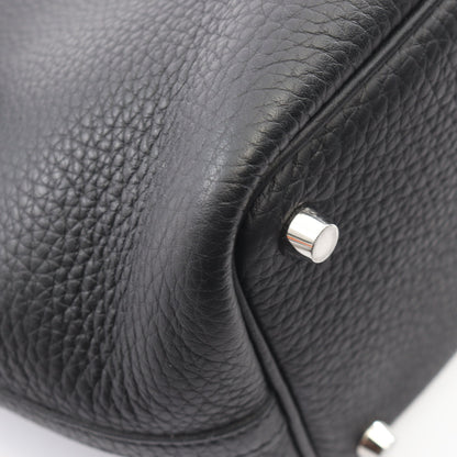 ピコタンロックPM ハンドバッグ トリヨンクレマンス ブラック シルバー金具 K刻印 エルメス