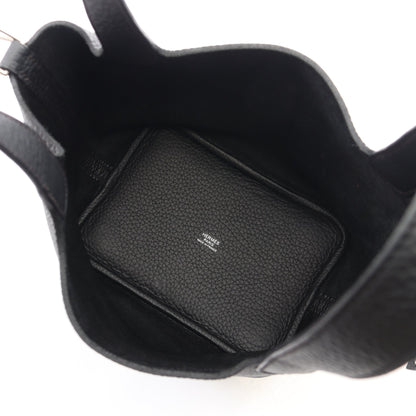 ピコタンロックPM ハンドバッグ トリヨンクレマンス ブラック シルバー金具 K刻印 エルメス