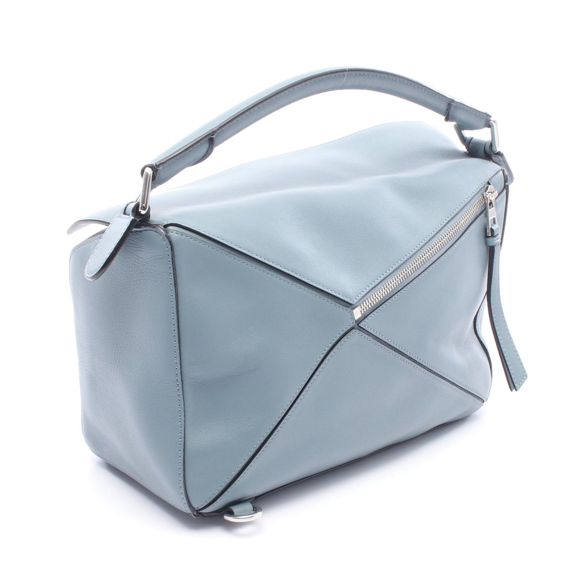 パズルバッグ ミディアム 2WAY ハンドバッグ レザー ブルー ロエベ バッグ LOEWE