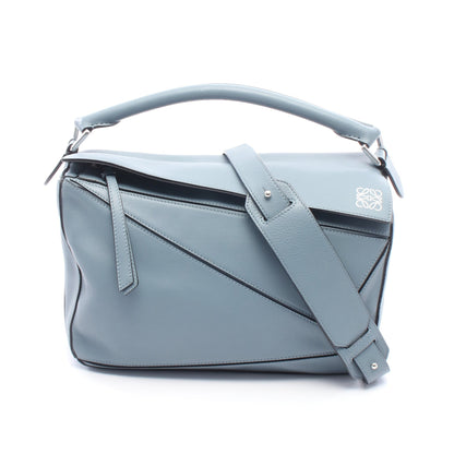 パズルバッグ ミディアム 2WAY ハンドバッグ レザー ブルー ロエベ バッグ LOEWE