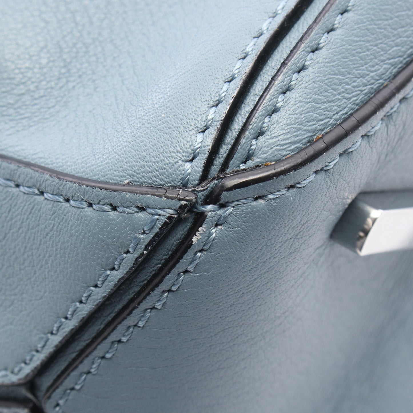 パズルバッグ ミディアム 2WAY ハンドバッグ レザー ブルー ロエベ バッグ LOEWE