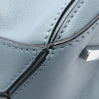 パズルバッグ ミディアム 2WAY ハンドバッグ レザー ブルー ロエベ バッグ LOEWE