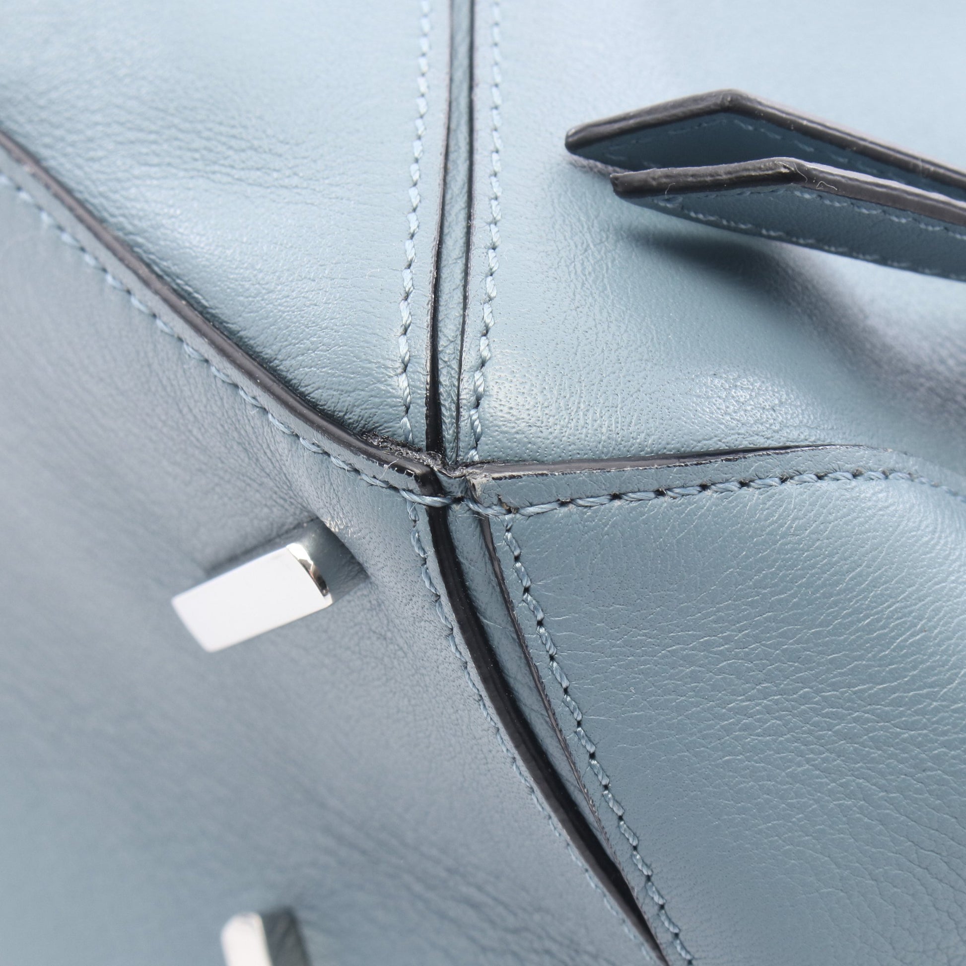 パズルバッグ ミディアム 2WAY ハンドバッグ レザー ブルー ロエベ バッグ LOEWE