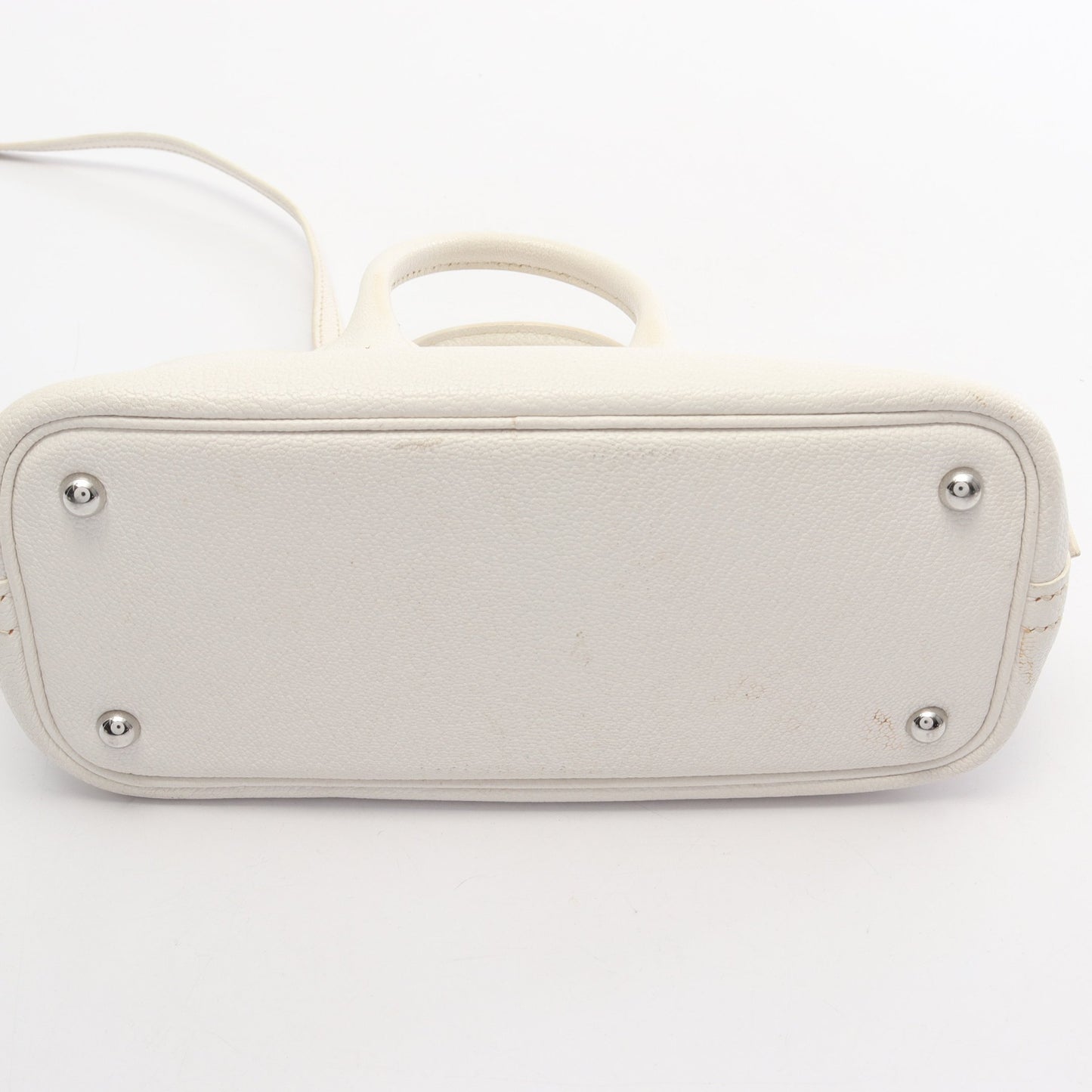 ボリード1923 ミニ 2WAY ハンドバッグ シェーブル ホワイト シルバー金具 D刻印 エルメス
