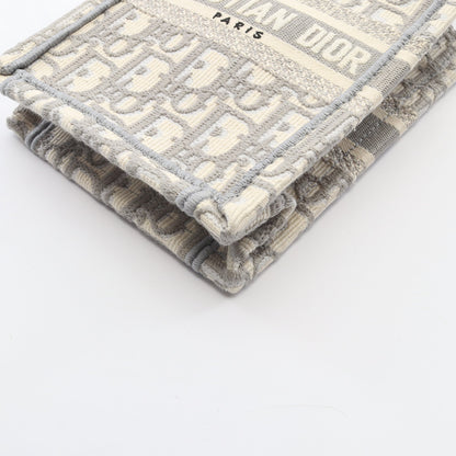 BOOK TOTE ブックトート バーティカルバッグ ミニ フォンバッグ 2WAY ハンドバッグ キャンバス グレー ホワイト クリスチャンディオール
