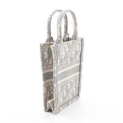 BOOK TOTE ブックトート バーティカルバッグ ミニ フォンバッグ 2WAY ハンドバッグ キャンバス グレー ホワイト クリスチャンディオール