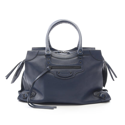 NEO CLASSIC LARGE ネオ クラシック シティ ラージ ショルダーバッグ トートバッグ レザー ネイビー バレンシアガ