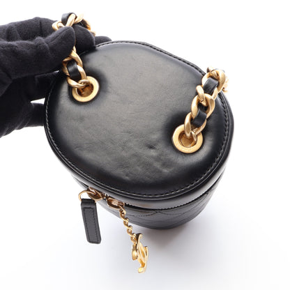 マトラッセ スモールバニティ チェーンショルダーバッグ ラムスキン ブラック コンビ金具 シャネル バッグ CHANEL