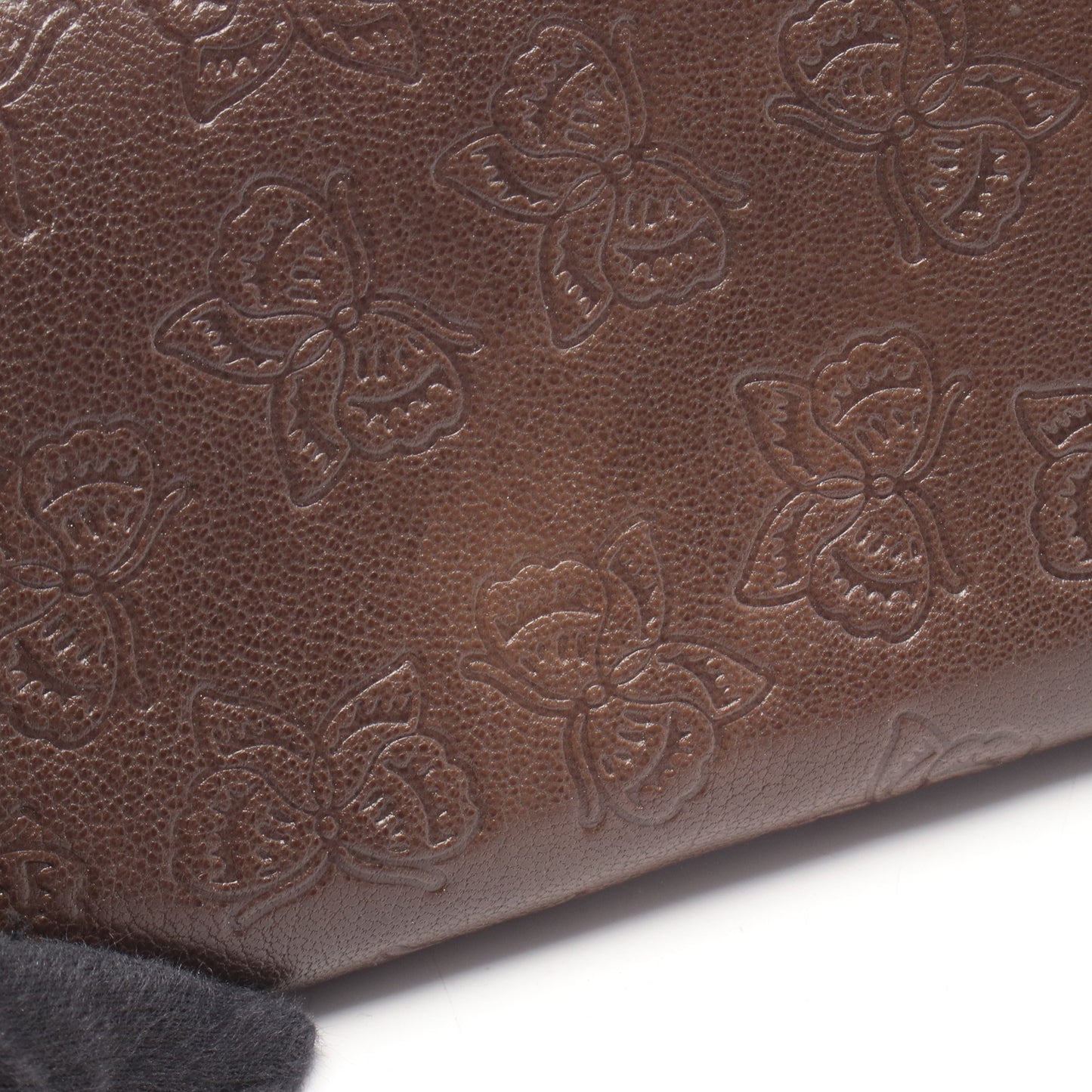 バタフライモチーフ ラウンドファスナー長財布 レザー ブラウン ボッテガヴェネタ 財布・小物 BOTTEGA VENETA