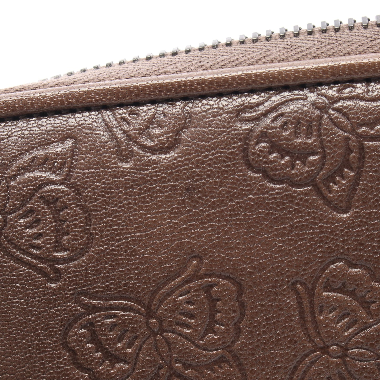 バタフライモチーフ ラウンドファスナー長財布 レザー ブラウン ボッテガヴェネタ 財布・小物 BOTTEGA VENETA