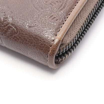バタフライモチーフ ラウンドファスナー長財布 レザー ブラウン ボッテガヴェネタ 財布・小物 BOTTEGA VENETA