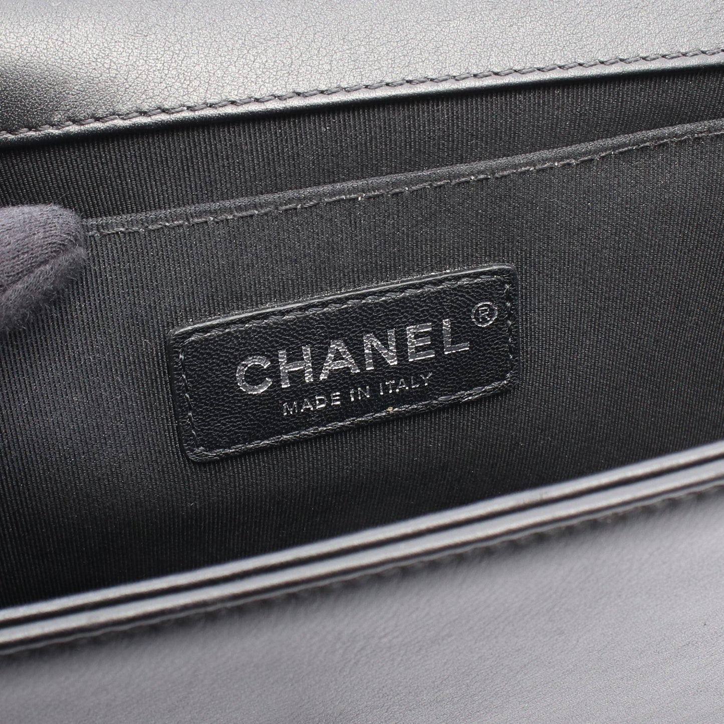 ボーイシャネル チェーンショルダーバッグ ラムスキン ブラック シルバー金具 シャネル