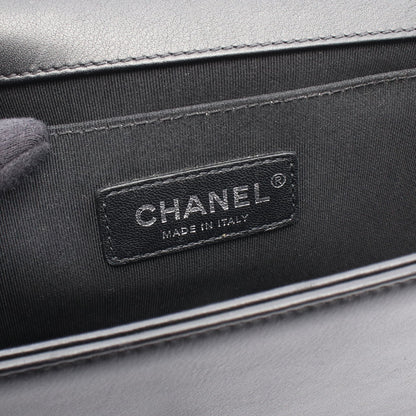 ボーイシャネル チェーンショルダーバッグ ラムスキン ブラック シルバー金具 シャネル