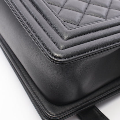 ボーイシャネル チェーンショルダーバッグ ラムスキン ブラック シルバー金具 シャネル