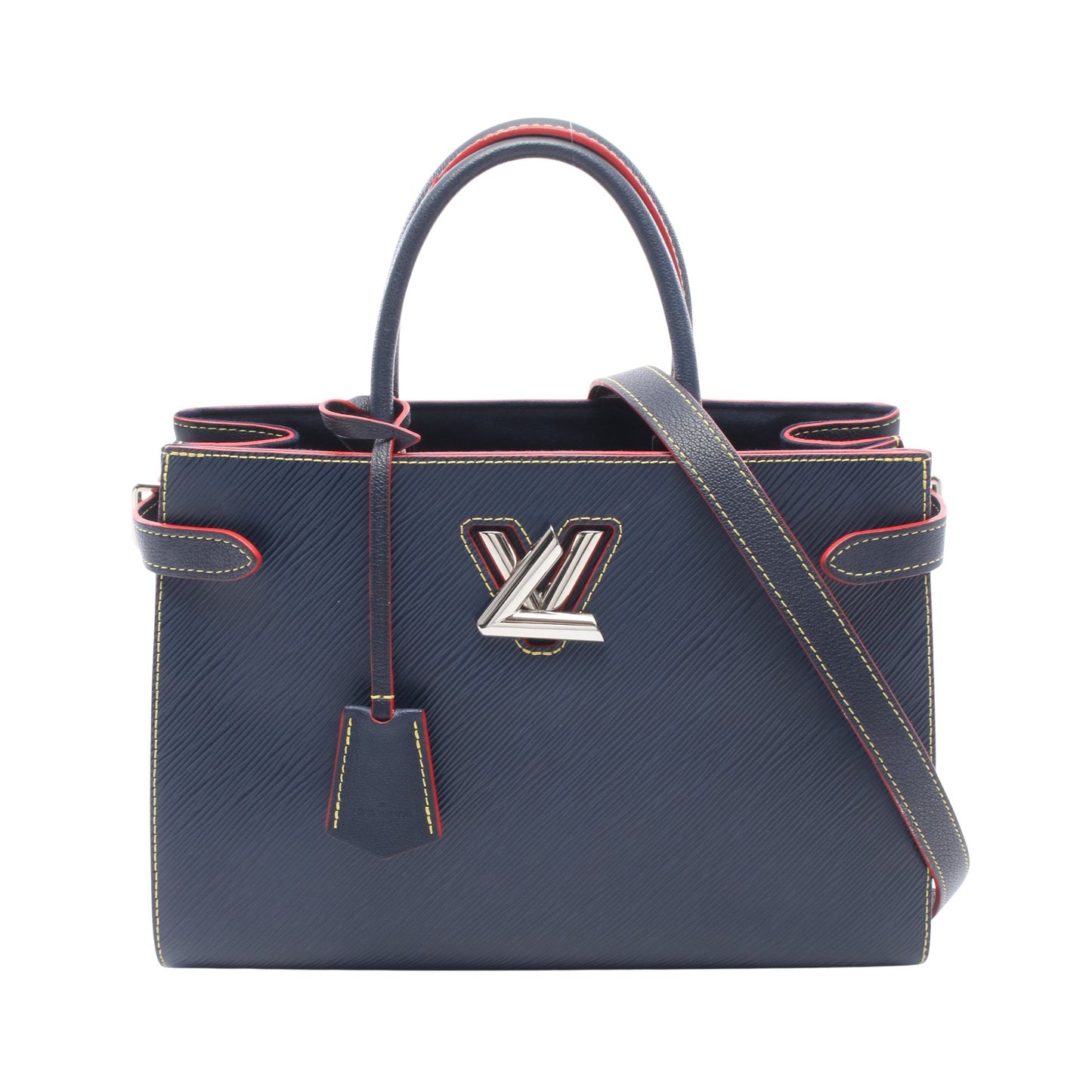 ツイスト トート エピ アンディゴブルー 2WAY ハンドバッグ トートバッグ レザー ネイビー レッド ルイヴィトン バッグ LOUIS VUITTON