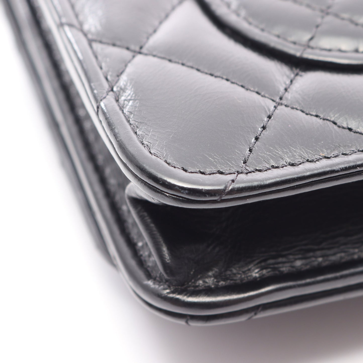 マトラッセ トップハンドル 2WAY チェーンウォレット ラムスキン ブラック シルバー金具 シャネル