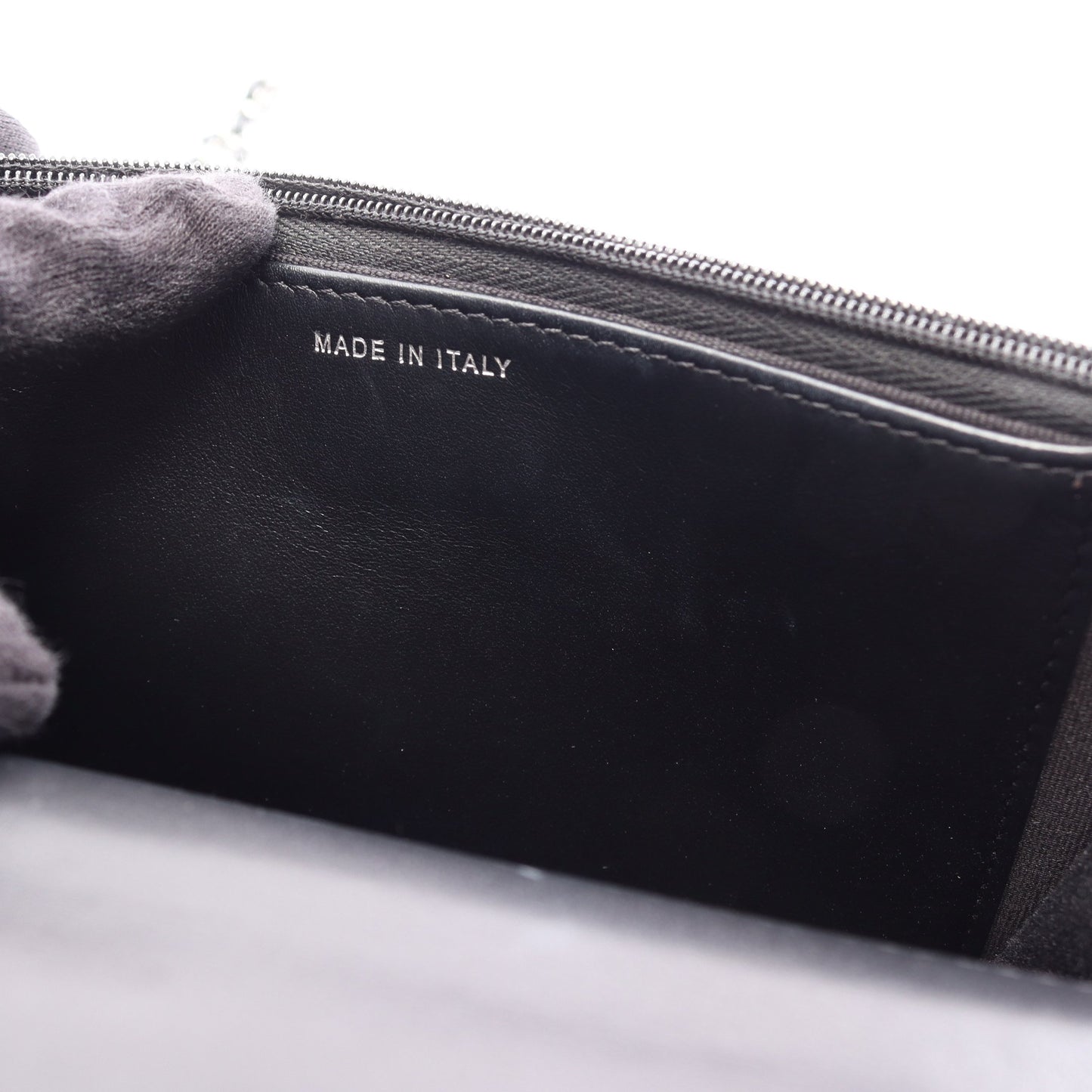 マトラッセ トップハンドル 2WAY チェーンウォレット ラムスキン ブラック シルバー金具 シャネル