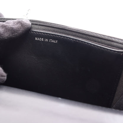マトラッセ トップハンドル 2WAY チェーンウォレット ラムスキン ブラック シルバー金具 シャネル