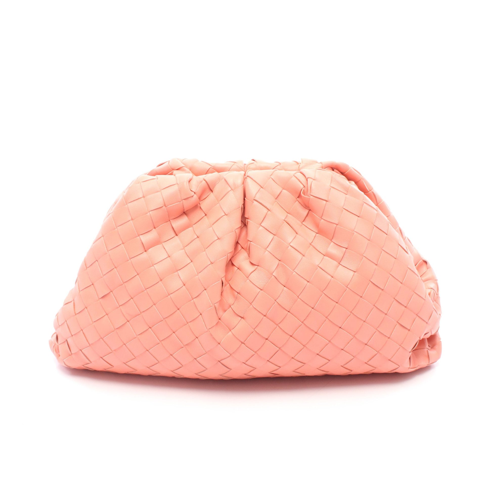 ザ ポーチ イントレチャート クラッチバッグ ラムスキン コーラルピンク ボッテガヴェネタ バッグ BOTTEGA VENETA