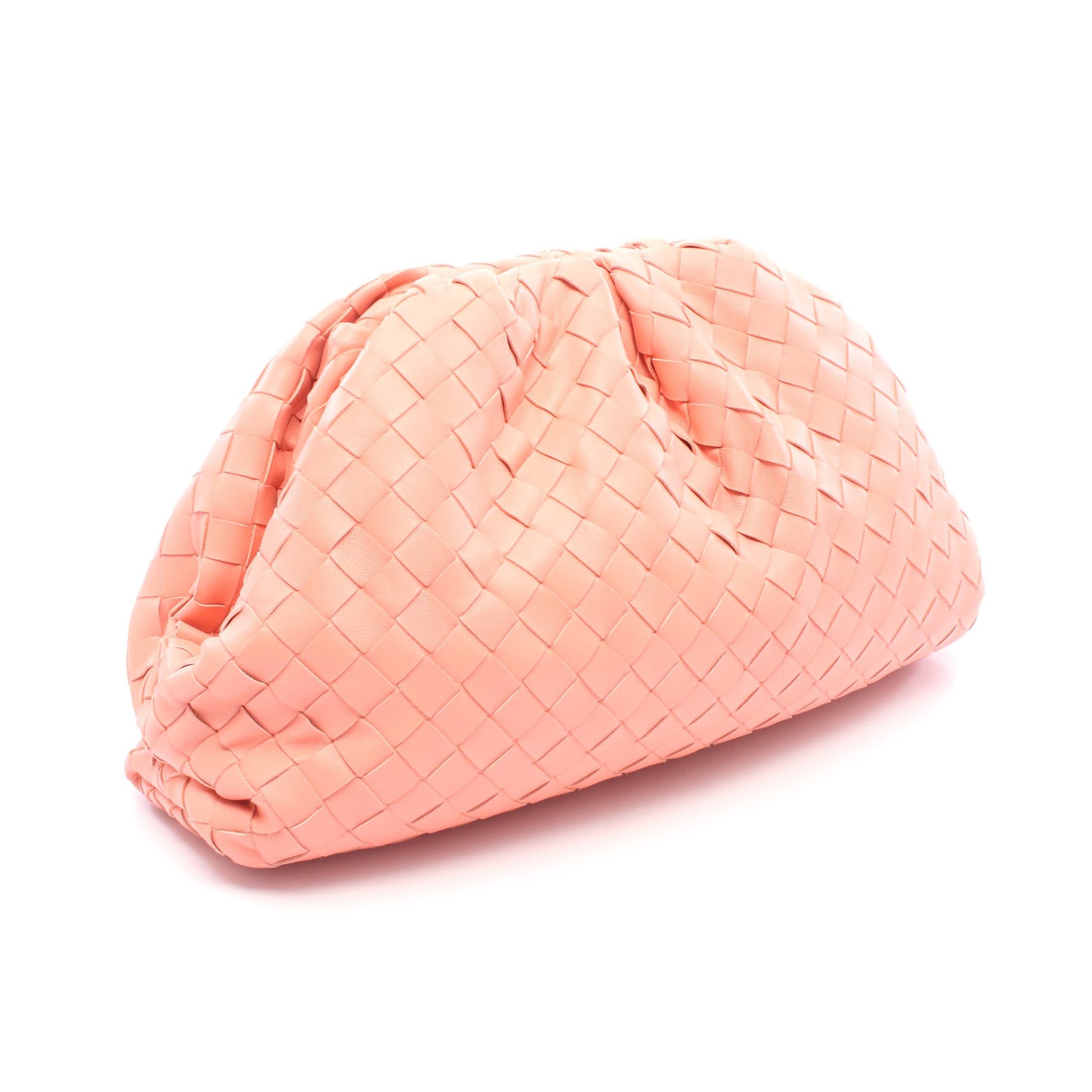 ザ ポーチ イントレチャート クラッチバッグ ラムスキン コーラルピンク ボッテガヴェネタ バッグ BOTTEGA VENETA
